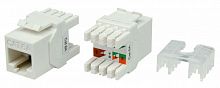 Изображение Вставка Keystone Jack RJ-45(8P8C) кат. 6a (10G) 180град. KJ8-8P8C-C6A-180-WH бел. Hyperline 426187 