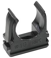 Изображение Держатель для труб (клипса) CF16 с защелкой черн. ELASTA IEK CTA10D-CF16-K02-100 