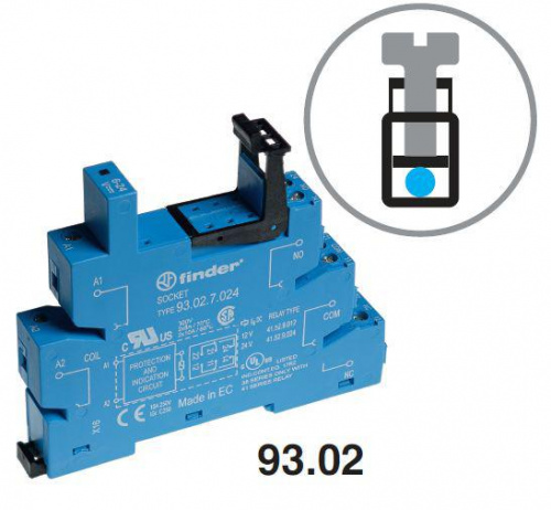 Изображение Розетка с винт. клеммами (с зажимной клетью) для реле 41 серии 24В DC в комплекте пластик. клипса опции: LED FINDER 93027024 