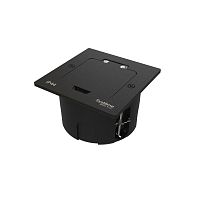 Изображение Лючок MultiDesk MDK20 на 2мод. IP44 с монтажной коробкой для стены фальшпола стола черн. матов. SE MDK20102MBA 