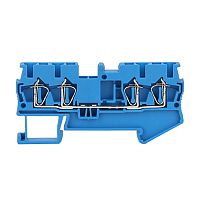 Изображение Клемма 4-проводная проходная 2,5мм2 на DIN рейку JST 2.5-QU пружинная синяя 800V/31A 3031319WE WONKE ELECTRIC 