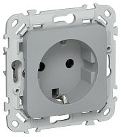 Изображение Розетка СП FLITE РС11-1-ФлС 16А с заземл. без защ. шторок безвинтовое крепление механизм сер. IEK FI-R11-16-1-K03 