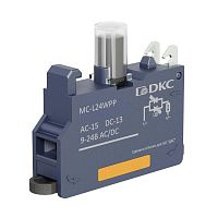 Изображение Блок контактный с клеммным безвинтовым зажимом со светодиодом на 9-24В бел. DKC MC-L24WPP 