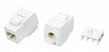 Изображение Вставка Keystone Jack RJ-45(8P8C) кат. 6a (10G) 180град. Toolless KJ8-8P8C-C6A-180-TLS-WH бел. Hyperline 426186 