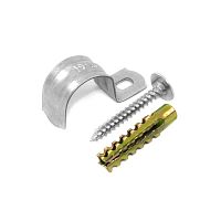 Изображение Комплект для крепления ОКЛ с использ. самореза дюбеля и скобы СМО d21-22мм (уп.100шт) Промрукав PR08.4997 