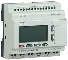 Изображение Реле логическое PLR-S. CPU1206(R) 220В AC с экраном ONI PLR-S-CPU-1206R-AC-BE 