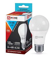 Изображение Лампа светодиодная LED-МО-PRO 10Вт 24-48В Е27 4000К 800Лм низковольтная IN HOME 4690612031484 