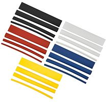 Изображение Набор трубок термоусадочных тонкостен. ТТУ 2/1 4/2 6/3 8/4 (Ж С К Ч Б) 20х8см разноцвет. IEK UDRS-D2-D8-10-2 