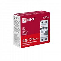 Изображение Выключатель дифференциального тока (УЗО) 2п 63А 30мА тип A ВД-100 (электромех.) PROxima EKF elcb-2-63-30-em-a-pro 