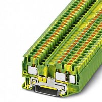 Изображение Клемма 3-проводная проходная 4мм2 на DIN рейку JPT 4-TW-PE Push-in желто-зеленая 500V/32A  3211780WE WONKE ELECTRIC 