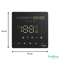Изображение Термостат программируемый ArtGallery 16А с Wi-Fi для электрич. теплого пола моноблочный черн. SE GAL001038 