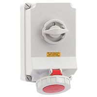 Изображение Розетка 63А 4п 3P+PE 6ч 400В IP67 260х160 с блокировкой Bals 16604 