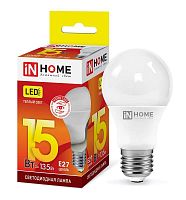 Изображение Лампа светодиодная LED-A60-VC 15Вт 230В E27 3000К 1350лм IN HOME 4690612020266 