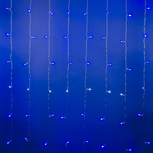 Изображение Занавес LED с эффектом мерцания ULD-C3020-240/TTK BLUE-WHITE IP44 3х2м соед. 240 диодов бел. и син. провод прозр. Uniel UL-00007214 