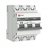 Изображение Автомат  EKF ВА 47-63  3Р  6А  тип C  5кА  на DIN-рейку  mcb4763-3-06C-pro 