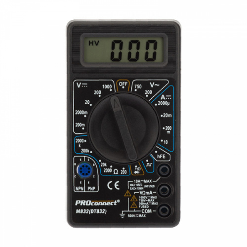 Изображение Мультиметр портативный M832(DT832) PROCONNECT 13-3012 