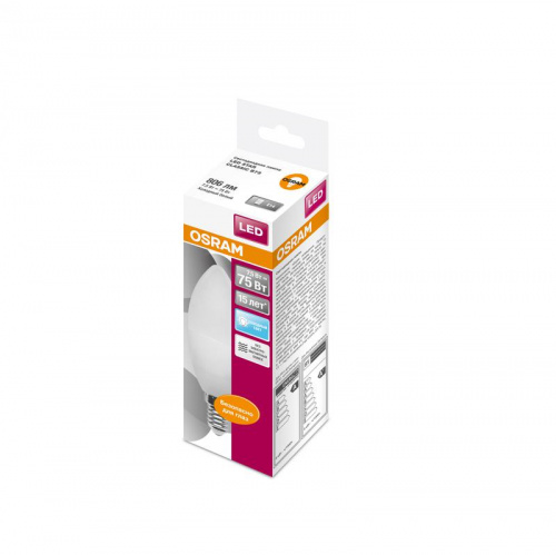 Изображение Лампа светодиодная LED 8Вт E14 CLB75 белый, матов.свеча OSRAM 4058075210714 (упак.10 шт.) 