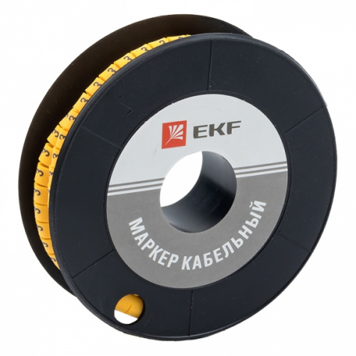 Изображение Маркер каб. 4.0кв.мм "3" (ЕС-2) (уп.500шт) EKF plc-KM-4-3 
