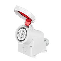 Изображение Розетка настенная WS 16А 7п 6P+E 400В IP67 DKC WS676-016-40 