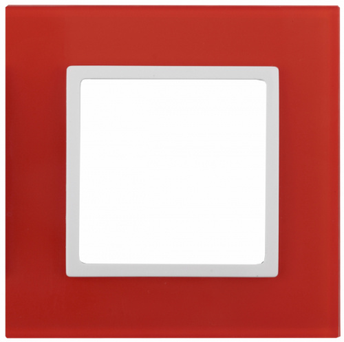 Изображение ЭРА 14-5101-23 Рамка на 1 пост, стекло, Elegance, красный+бел Б0034478 