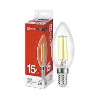 Изображение Лампа светодиодная филаментная LED-СВЕЧА-deco свеча прозрачная 15Вт 230В E14 4000К 1455лм IN HOME 4690612055954 