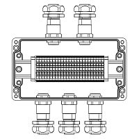 Изображение Коробка взрывозащищенная клеммная из полиэстера TBE-P-04-(25xHMM.2)-2xKAEPM2MHK-20(A)-3xKAEPM2MHK-20(C)1Ex e IIC Т5 Gb / Ex tb IIICT95град.C Db IP66/КЗ DKC 1231.041.22.11D 