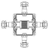 Изображение Коробка взрывозащищенная клеммная из полиэстераTBE-P-03-(6xCBC.2)-1xKAEPM2MHK-20(A)-1xKAEPM2MHK-20(B)-1xKAEPM2MHK-20(C)-1xKAEPM2MHK-20(D)1Ex e IIC Т5 Gb / Ex tb IIIC T95град.C DbIP66/КЗ DKC 1231.031.22.11A 
