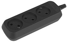 Изображение Колодка удлинителя 3-м без заземл. черн. KX-3-B Эра Б0061683 