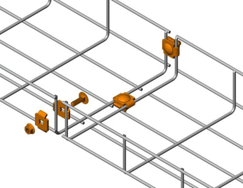 Комплект соединительный проволочного лотка (уп.50шт) Промрукав PR08.2468 Изображение Комплект соединительный проволочного лотка (уп.50шт) Промрукав PR08.2468
