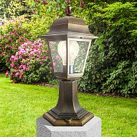 Изображение Светильник садово-парковый Оскар E27 напольный четырехгранный под бронзу НТУ 04-60-001 бронза ЭРА Б0048100 