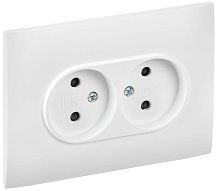 Изображение Розетка 2-м SKANDY 10А без заземл. защ. штроки в сборе SK-R09W арктич. бел. IEK SK-R23-10-K01-F 
