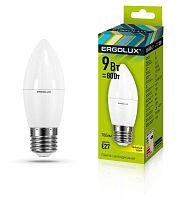 Изображение Лампа светодиодная LED-C35-9W-E27-3К Свеча 9Вт E27 3000К 172-265В Ergolux 13170 