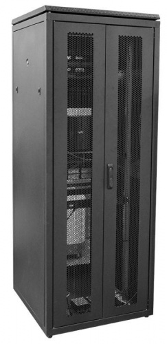 Изображение Шкаф сетевой LINEA N 47U 800х800мм распашная перф. передняя дверь задняя перф. черн. ITK LN05-47U88-2PP 
