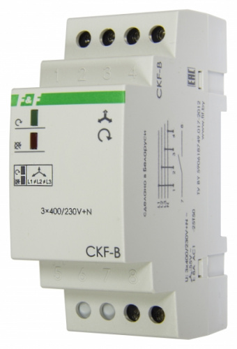 Изображение Реле контроля наличия и чередования фаз CKF-B, 3х400/230+N 8А  1NO IP20 EA04.002.002 