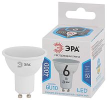 Изображение Лампа светодиодная STD LED MR16-6W-840-GU10 GU10 6Вт софит нейтр. бел. Эра Б0056118 