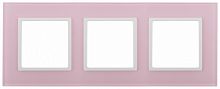 Изображение ЭРА 14-5103-30 Рамка на 3 поста, стекло, Elegance, розовый+бел Б0034520 