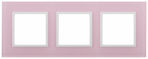 Изображение ЭРА 14-5103-30 Рамка на 3 поста, стекло, Elegance, розовый+бел Б0034520 