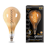 Изображение Лампа светодиодная LED 8Вт Е27 2400К 620Лм Vintage Filament Flexible A160 E27 160*300mm Golden  Gau  150802008 