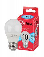 Изображение Лампа светодиодная ECO LED P45-10W-840-E27 (диод шар 10Вт нейтр. E27) ЭРА Б0032971 