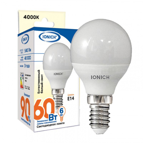 Изображение Лампа светодиодная ILED-SMD2835-P45-6-540-220-4-E14 (0156) IONICH 1547 