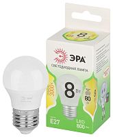 Изображение Лампа светодиодная GREEN LINE P45-8W-830-E27 GL 8Вт шар 3000К свет тепл. E27 Эра Б0067023 