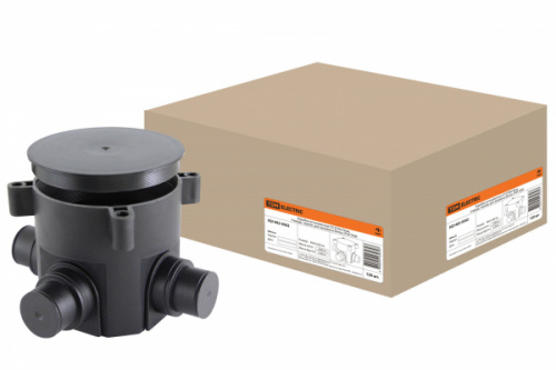 Изображение Коробка установочная СП D70х72мм, 4 ввода, черная, для заливки в бетон, IP44 TDM   SQ1402-9502 