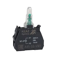 Изображение Блок световой OptiSignal D22 A45-SB-VM5 желт. 110-230 В AC/DC с защитой от наводок ZBVM5 КЭАЗ 362252 
