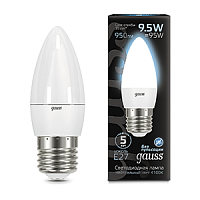 Изображение Лампа светодиодная LED 9.5Вт E27 свеча, белый Gauss  103102210 (упак.10 шт.) 