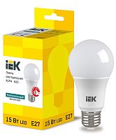 Изображение Лампа светодиодная Alfa 15Вт A60 грушевидная 4000К E27 230В (6шт) IEK LLA-A60-15-230-40-E27-6 