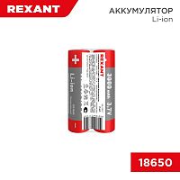 Изображение Аккумулятор Li-ion (литий-ион) 18650 3.7В 3000мАч без платы защиты (уп.2шт) Rexant 30-2037 
