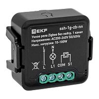 Изображение Реле умное в подрозетник 1-канальное Zigbee Connect Select без нейтрали EKF ssh-1g-zb-nn 