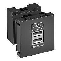 Изображение Устройство зарядное USB тип А (1.2 А/2х0.6А черн.) OBO 6105302 
