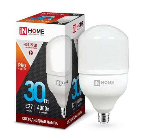 Изображение Лампа светодиодная LED-HP-PRO 30Вт 230В 4000К E27 2700лм IN HOME 4690612031071 
