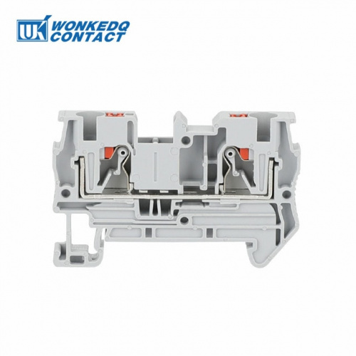 Изображение Клемма 2-проводная проходная 4мм2 на DIN рейку JPT 4 Push-in серая 800V/41A  3211757WE WONKE ELECTRIC 